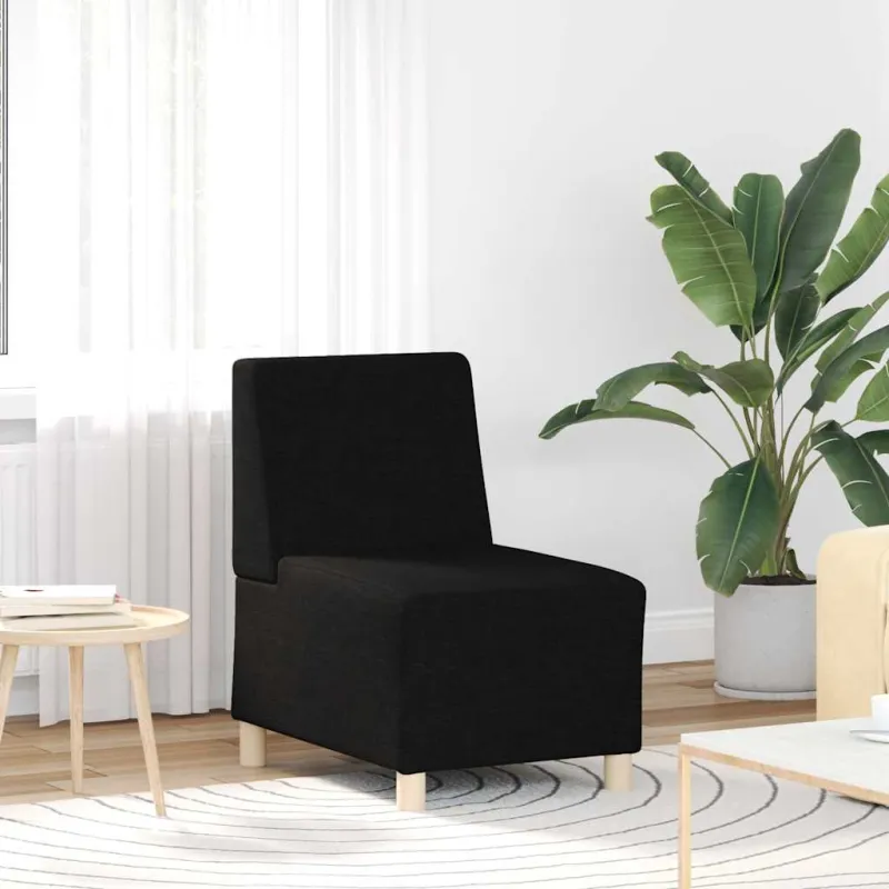 Modulinė sofa be porankių, juoda, 55 cm, audinys