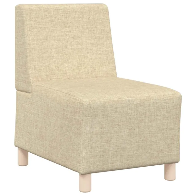 Modulinė sofa be porankių, kreminės spalvos, 55 cm, audinys