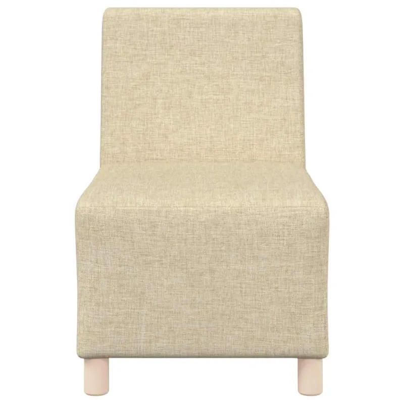 Modulinė sofa be porankių, kreminės spalvos, 55 cm, audinys