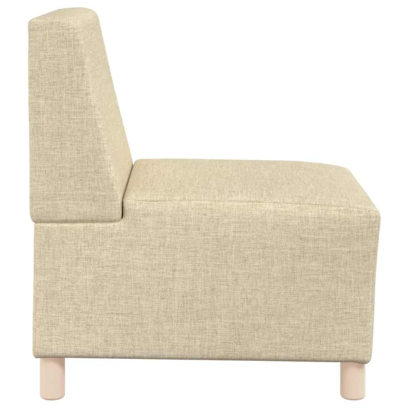 Modulinė sofa be porankių, kreminės spalvos, 55 cm, audinys