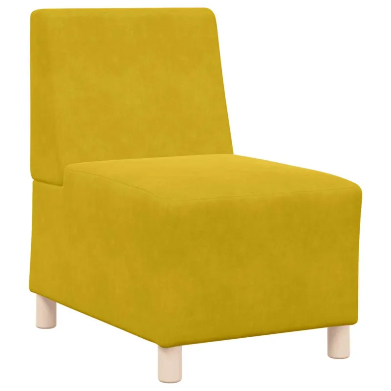Modulinė sofa be porankių, geltona, 55 cm, aksomas