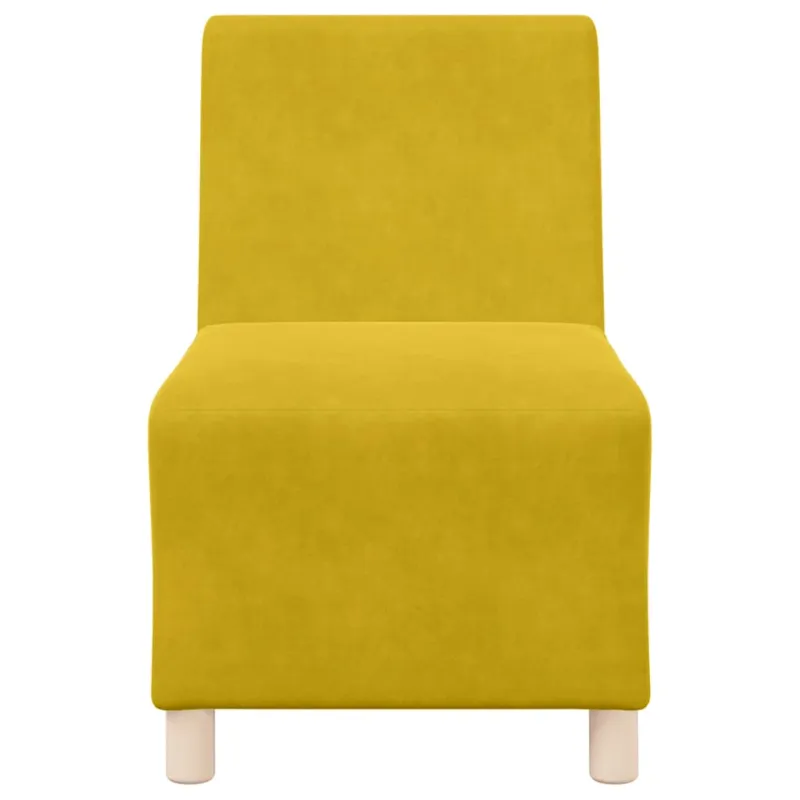 Modulinė sofa be porankių, geltona, 55 cm, aksomas