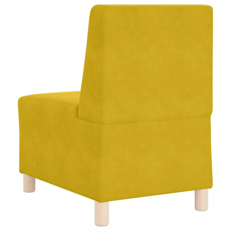 Modulinė sofa be porankių, geltona, 55 cm, aksomas
