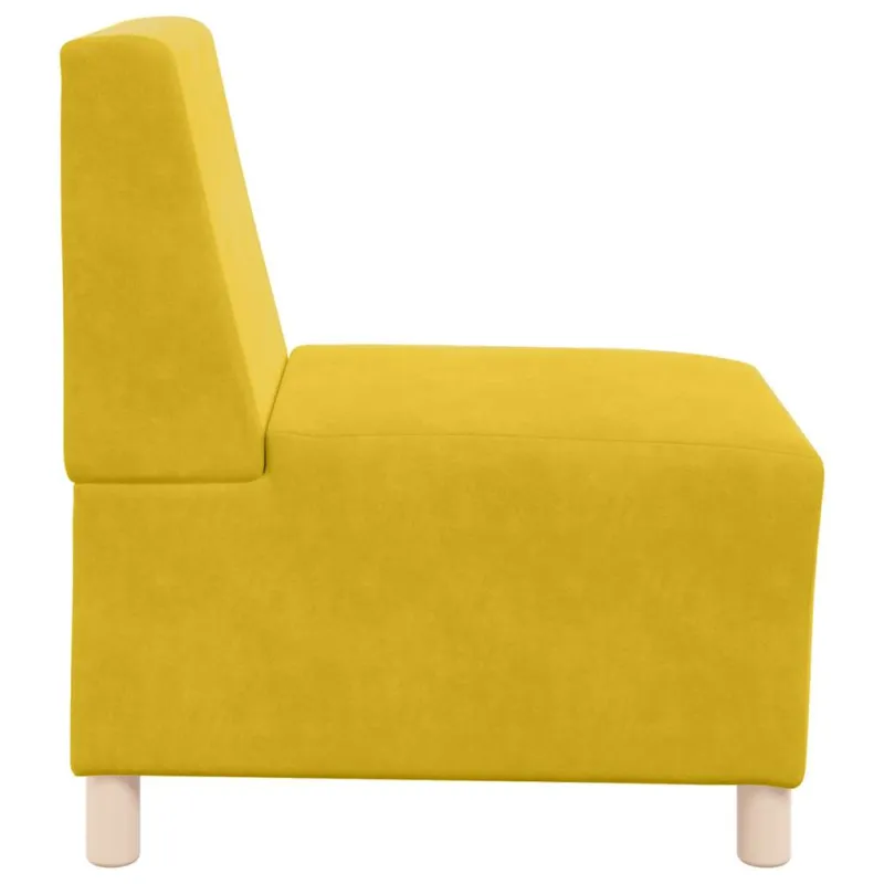 Modulinė sofa be porankių, geltona, 55 cm, aksomas