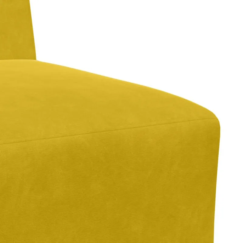 Modulinė sofa be porankių, geltona, 55 cm, aksomas