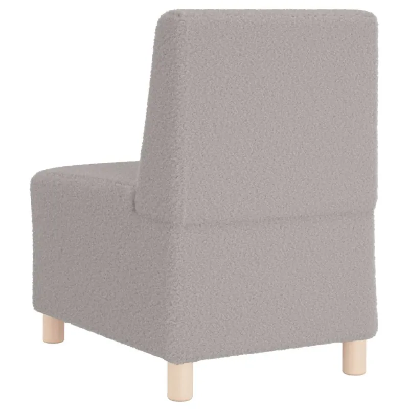 Modulinė sofa be porankių, šviesiai pilka, 55 cm, garbanotas, vilnonį audinį imituojantis audinys