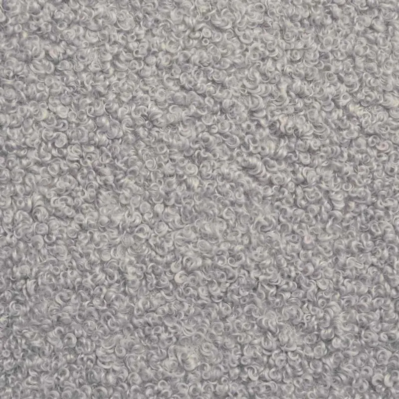 Modulinė sofa be porankių, šviesiai pilka, 55 cm, garbanotas, vilnonį audinį imituojantis audinys