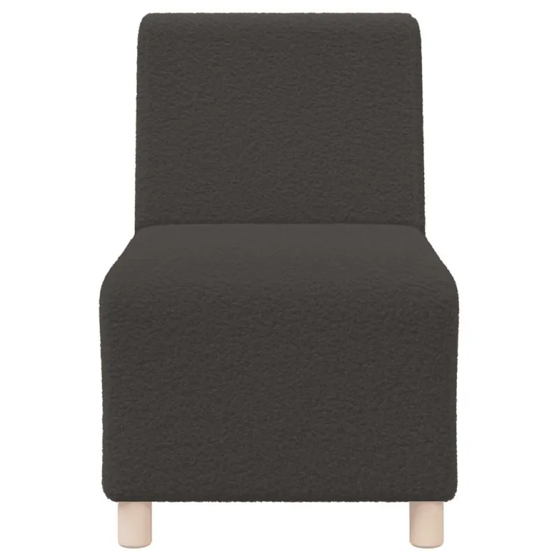 Modulinė sofa be porankių, tamsiai pilka, 55 cm, garbanotas, vilnonį audinį