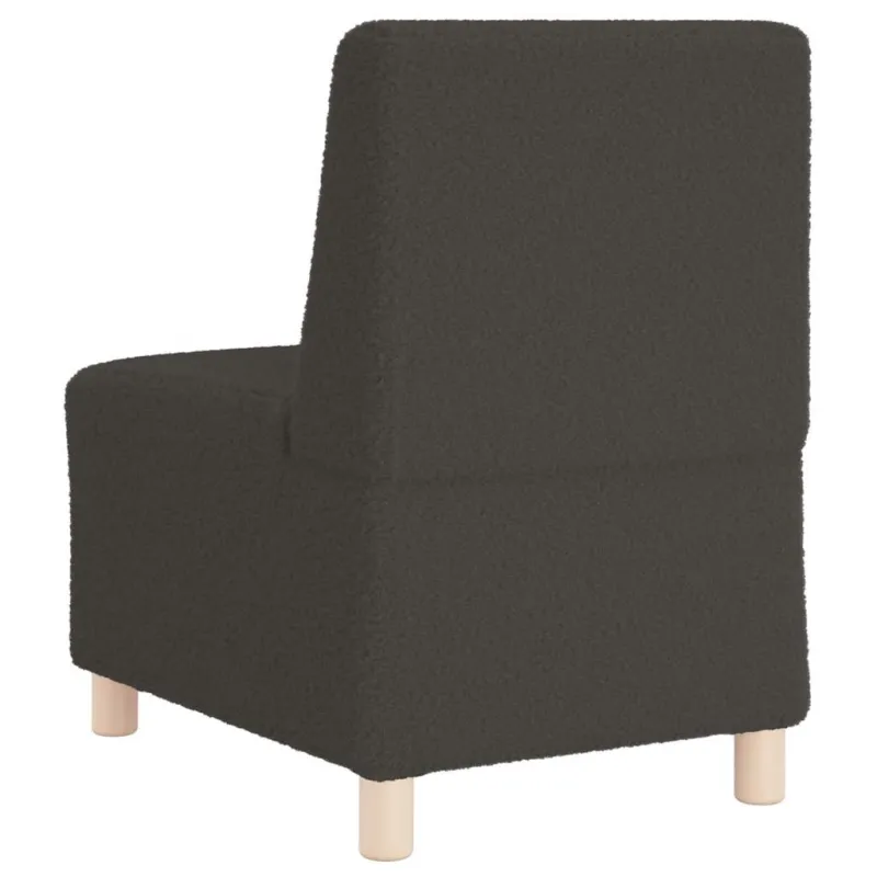 Modulinė sofa be porankių, tamsiai pilka, 55 cm, garbanotas, vilnonį audinį