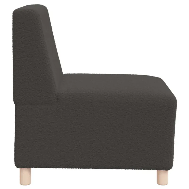 Modulinė sofa be porankių, tamsiai pilka, 55 cm, garbanotas, vilnonį audinį