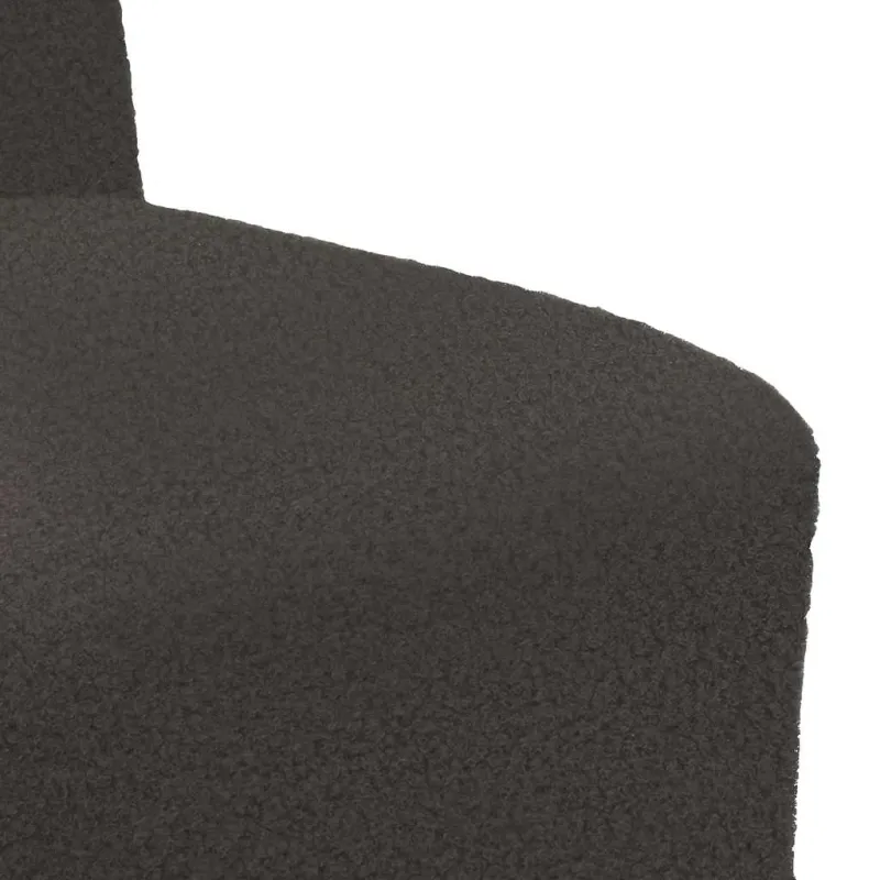 Modulinė sofa be porankių, tamsiai pilka, 55 cm, garbanotas, vilnonį audinį