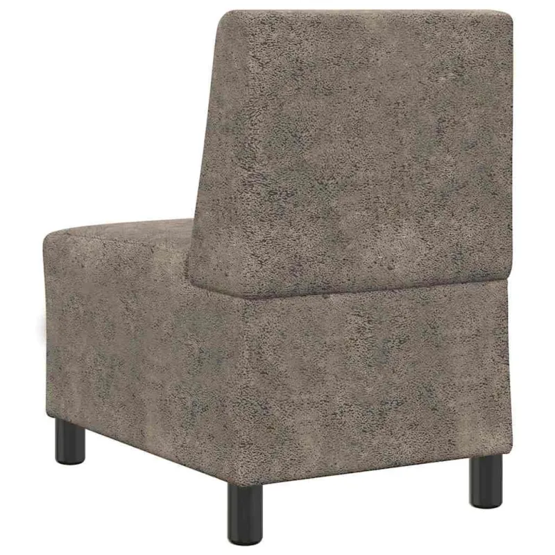 Modulinė sofa be porankių, tamsiai pilka, 55 cm, dirbtinė zomša, oda