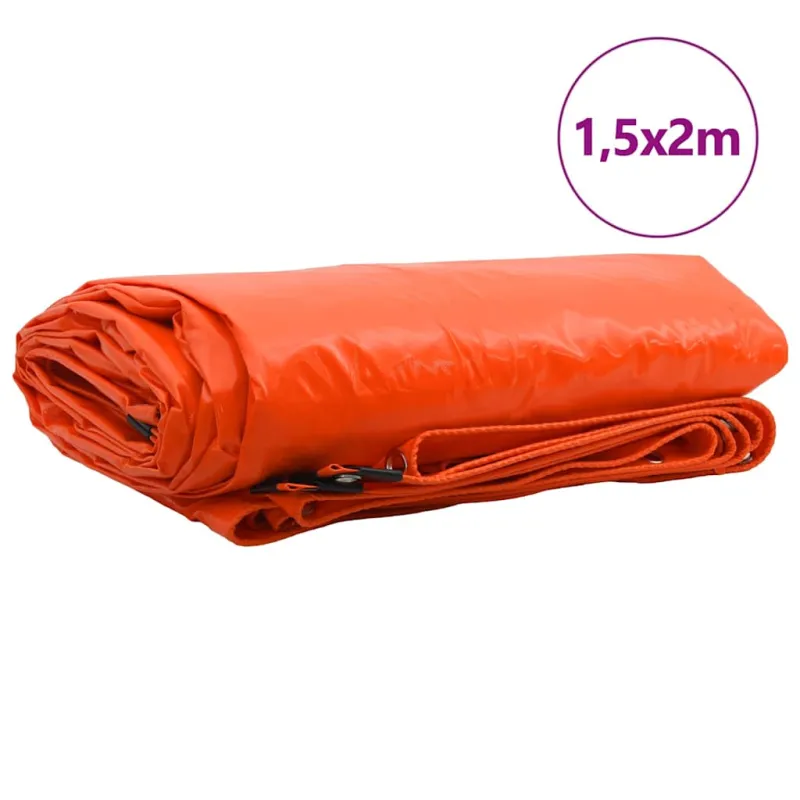 Tentinis audinys 650g / m² Oranžinė 1,5 x 2 m Drobė su PVC danga