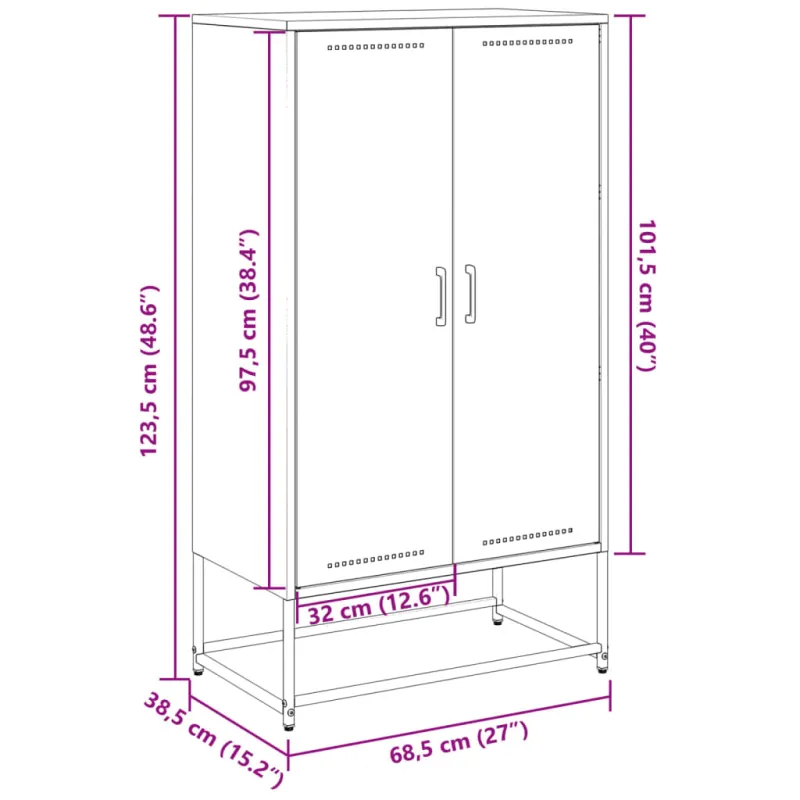 Komoda, juodos spalvos, 68,5x38,5x123,5cm, plienas