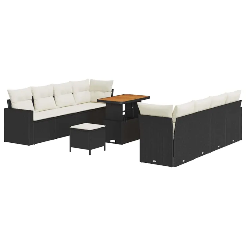 Sodo sohvaryhmä 11 osaa, musta polyrataska