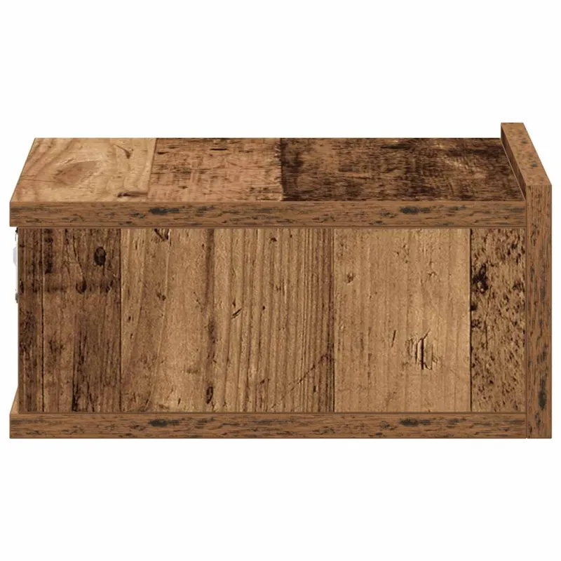 Pakabinamas naktinis staliukas, sena mediena, 40x32x15 cm, inžinerinė mediena