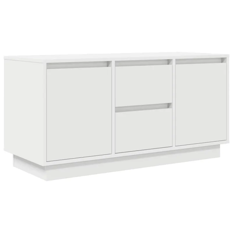 TV spintelė su LED lemputėmis, balta, 100x41x50 cm