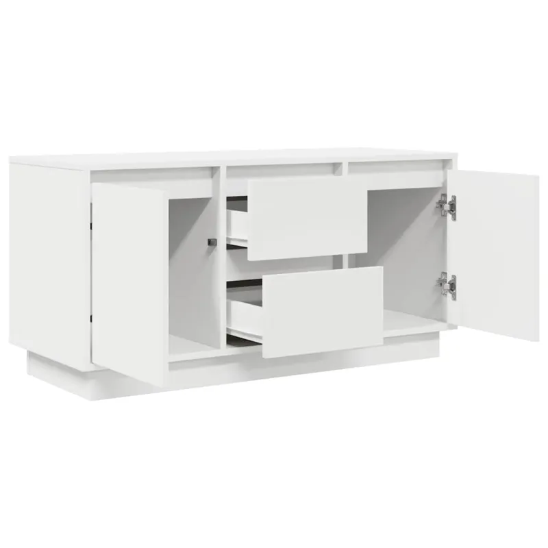 TV spintelė su LED lemputėmis, balta, 100x41x50 cm