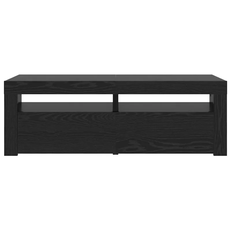 TV spintelė su LED lemputėmis, juodo ąžuolo spalvos, 120x35x40cm, inžinerinė mediena