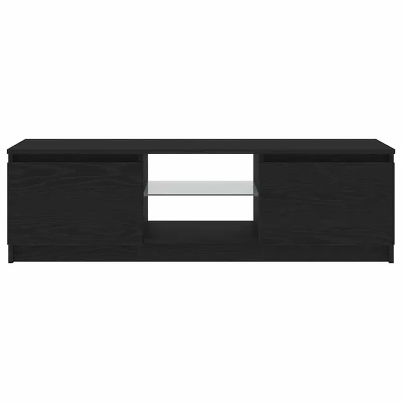 TV spintelė su LED lemputėmis, juodo ąžuolo spalvos, 120x30x36 cm, inžinerinė mediena