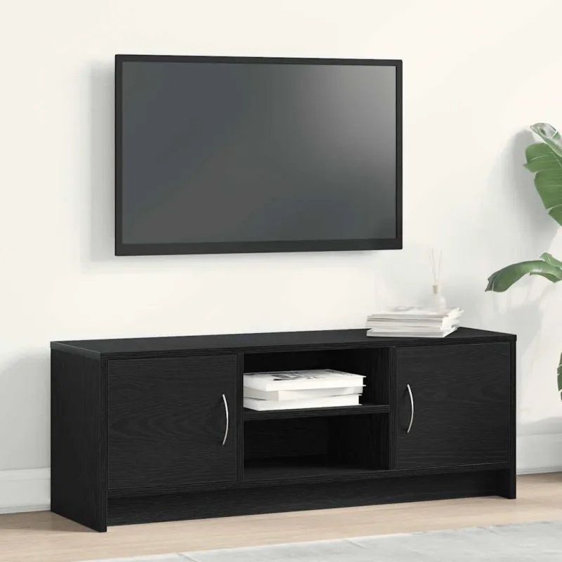 TV spintelė, juodo ąžuolo spalvos, 102x30x37,5 cm, inžinerinė mediena