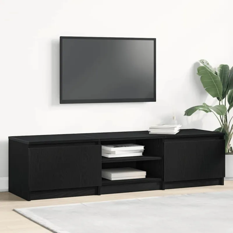 TV spintelė, juodo ąžuolo spalvos, 140x40x36 cm, inžinerinė mediena