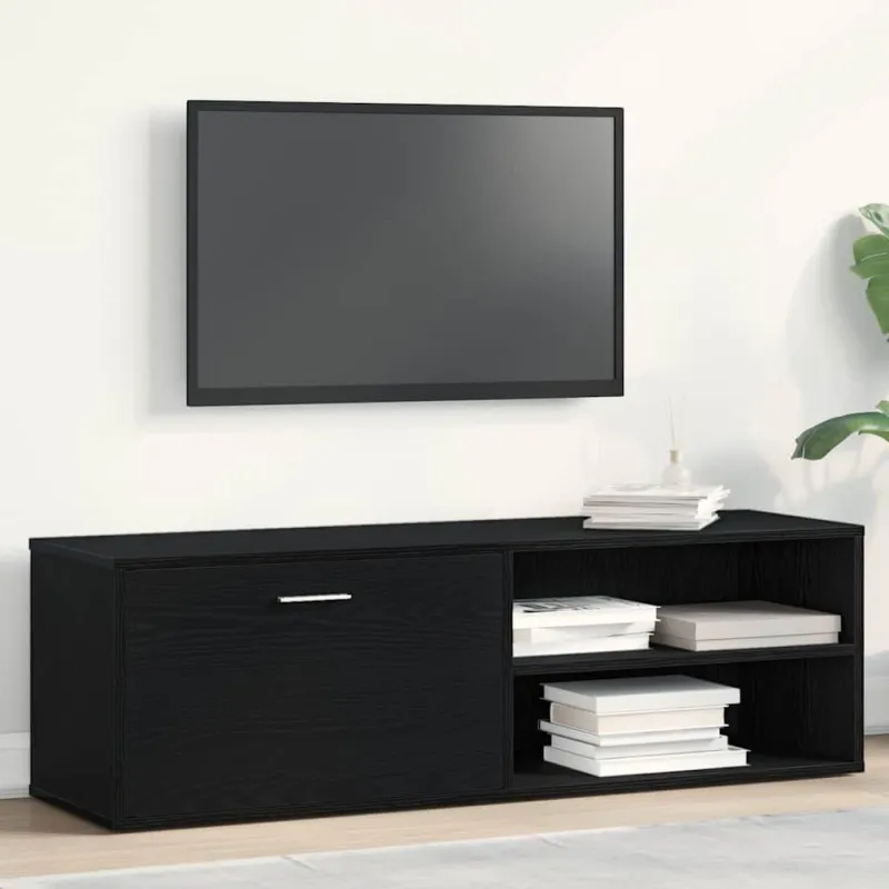 TV spintelė, juodo ąžuolo spalvos, 120x34x37 cm, inžinerinė mediena