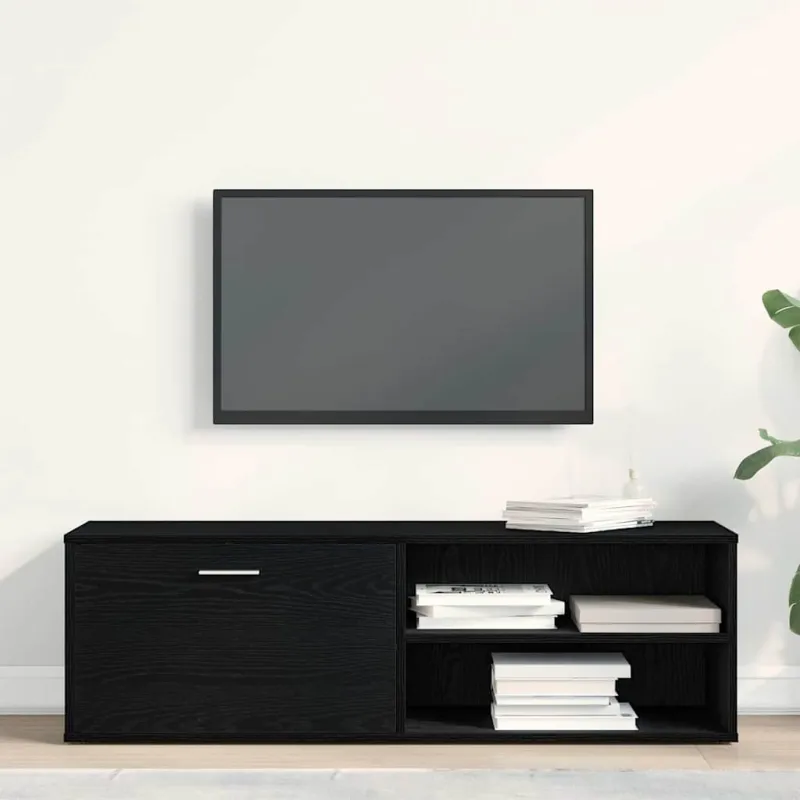 TV spintelė, juodo ąžuolo spalvos, 120x34x37 cm, inžinerinė mediena