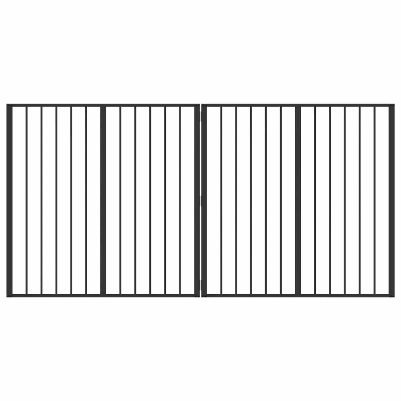 Šunų vartai 2 pcs Juodas 100 x 100 cm Cinkuota plienas