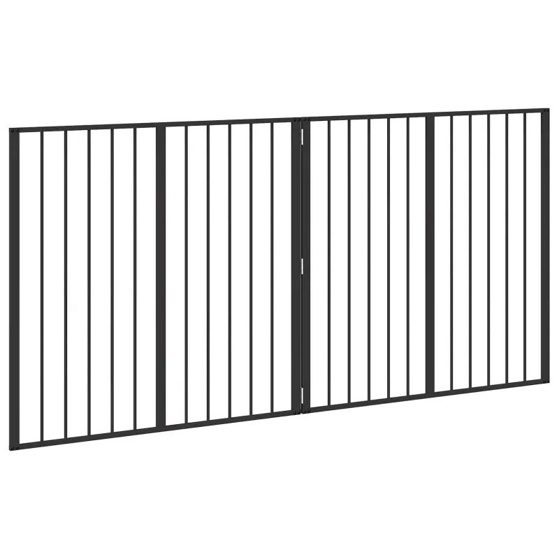 Šunų vartai 2 pcs Juodas 100 x 100 cm Cinkuota plienas