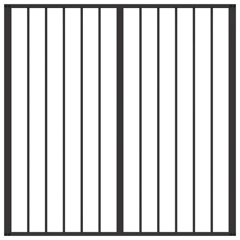 Šunų vartai 2 pcs Juodas 100 x 100 cm Cinkuota plienas