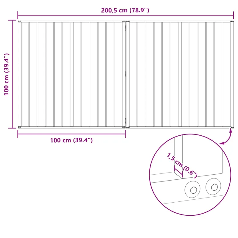 Šunų vartai 2 pcs Juodas 100 x 100 cm Cinkuota plienas