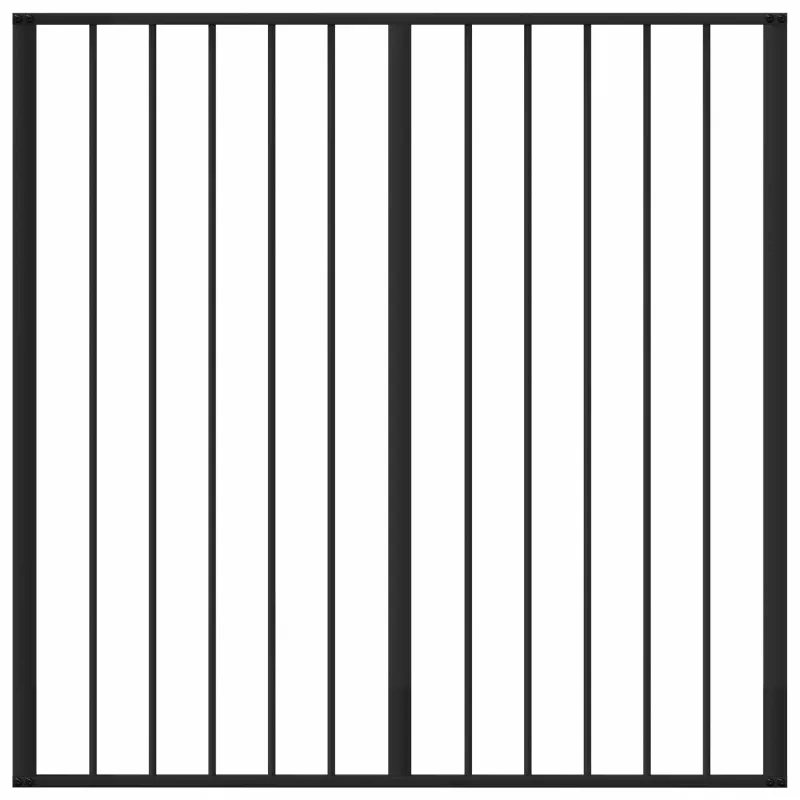 Šunų vartai 4 pcs Juodas 100 x 100 cm Cinkuota plienas
