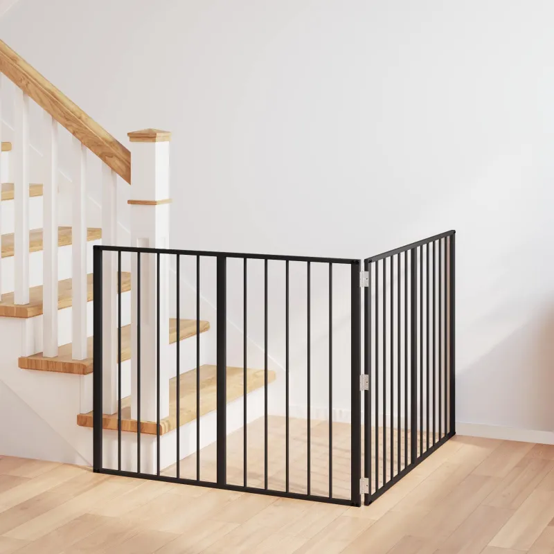 Šunų vartai 2 pcs Juodas 100 x 80 cm Cinkuota plienas
