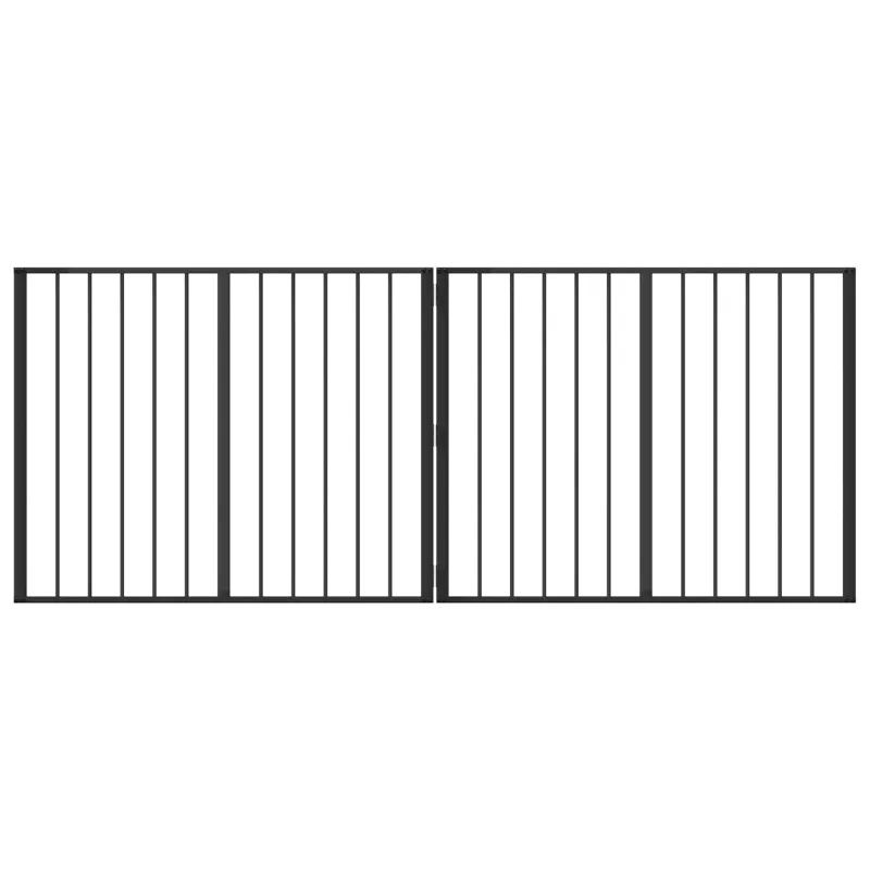 Šunų vartai 2 pcs Juodas 100 x 80 cm Cinkuota plienas