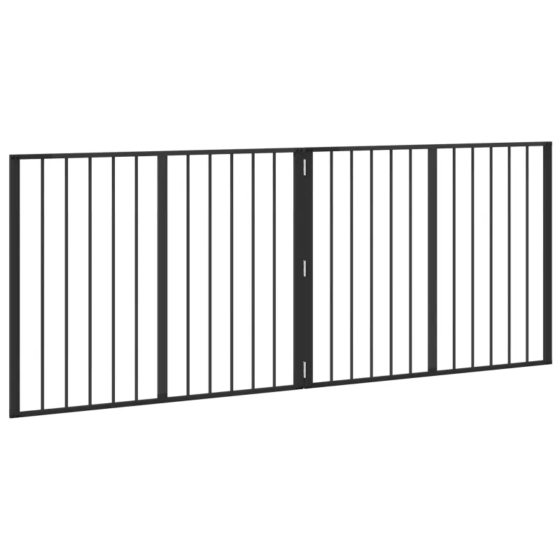 Šunų vartai 2 pcs Juodas 100 x 80 cm Cinkuota plienas