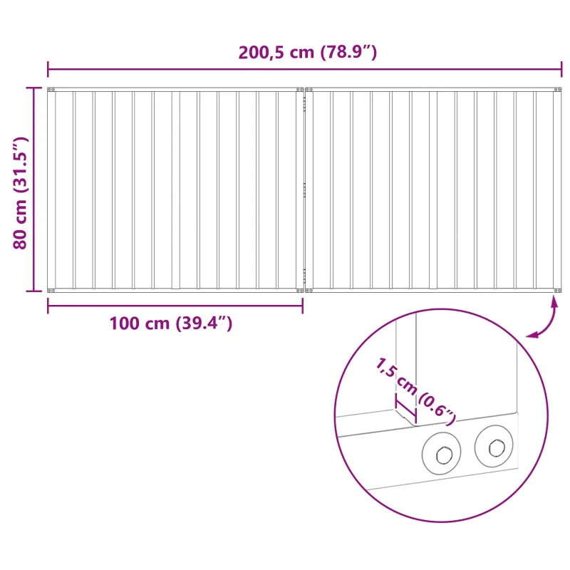 Šunų vartai 2 pcs Juodas 100 x 80 cm Cinkuota plienas