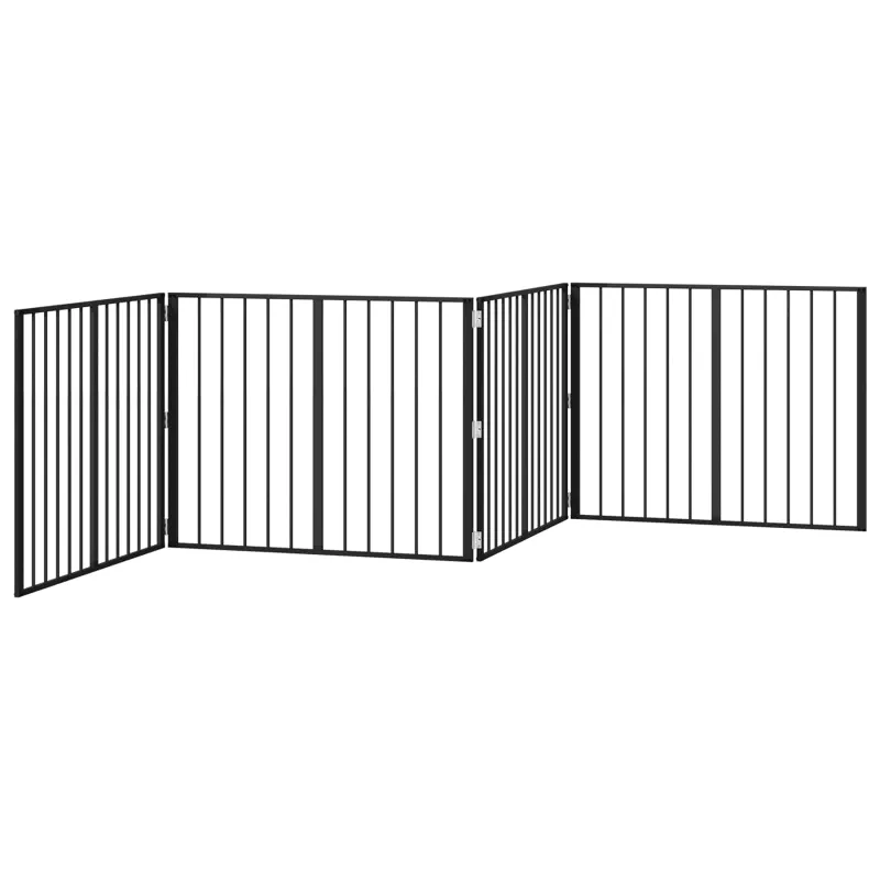 Šunų vartai 4 pcs Juodas 100 x 80 cm Cinkuota plienas