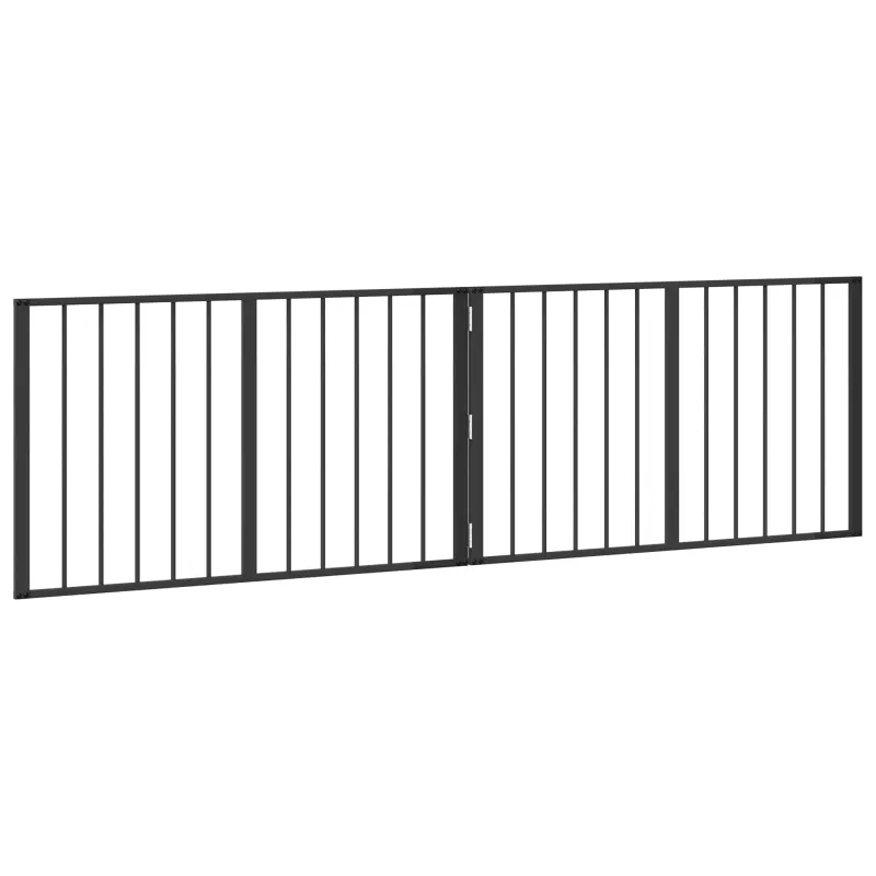 Šunų vartai 2 pcs Juodas 100 x 60 cm Cinkuota plienas