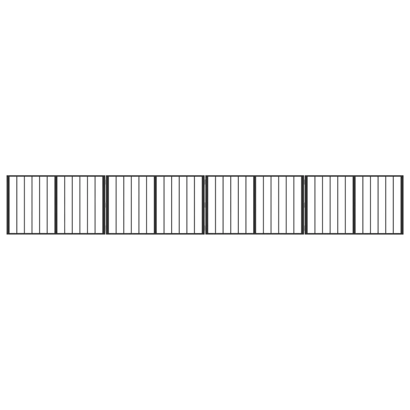 Šunų vartai 4 pcs Juodas 100 x 60 cm Cinkuota plienas