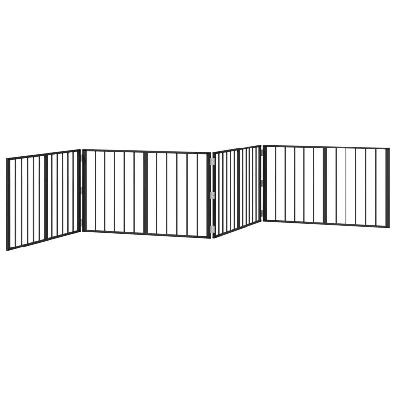 Šunų vartai 4 pcs Juodas 100 x 60 cm Cinkuota plienas