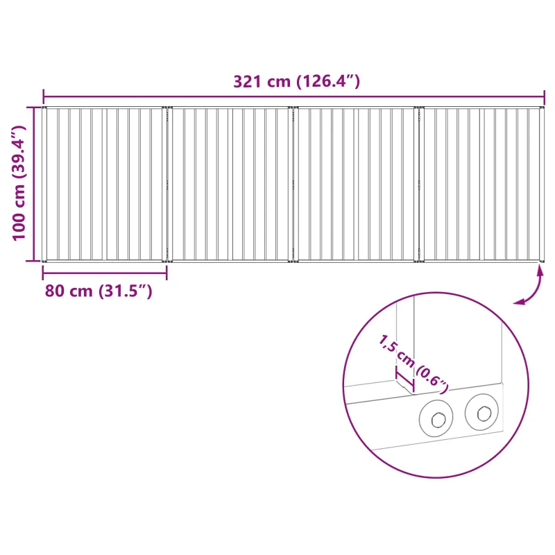 Šunų vartai 4 pcs Juodas 80 x 100 cm Cinkuota plienas