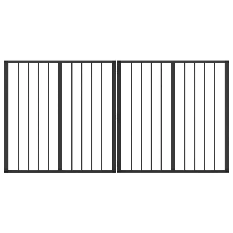 Šunų vartai 2 pcs Juodas 80 x 80 cm Cinkuota plienas