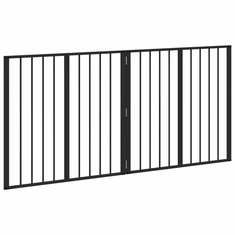 Šunų vartai 2 pcs Juodas 80 x 80 cm Cinkuota plienas