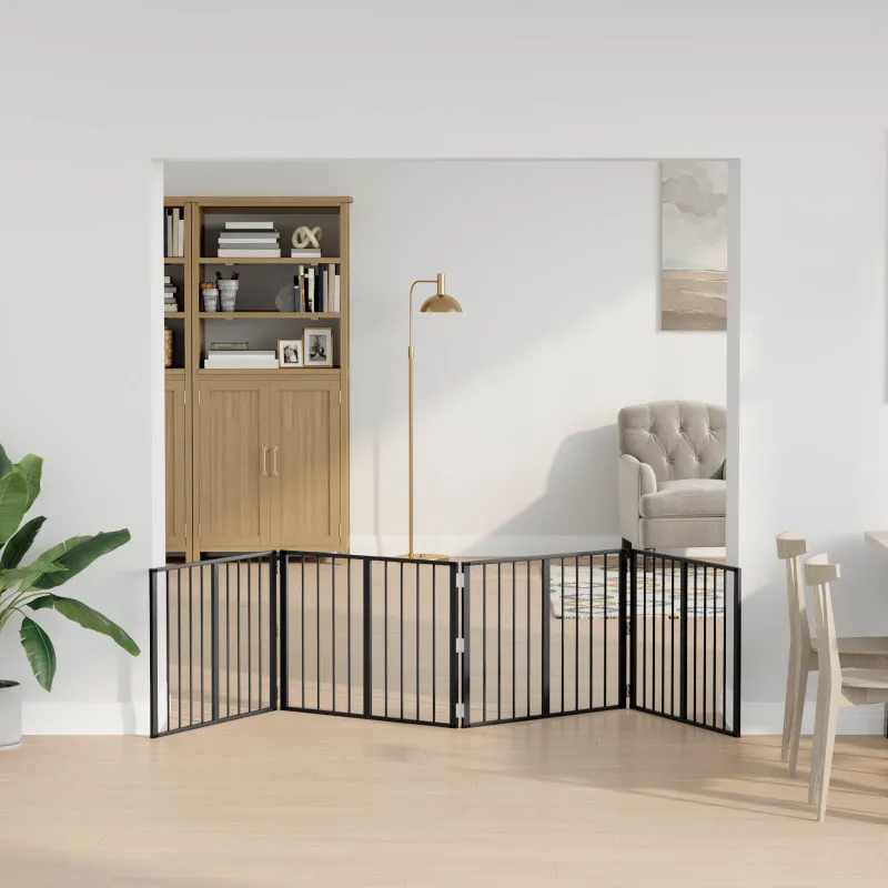 Šunų vartai 4 pcs Juodas 80 x 60 cm Cinkuota plienas