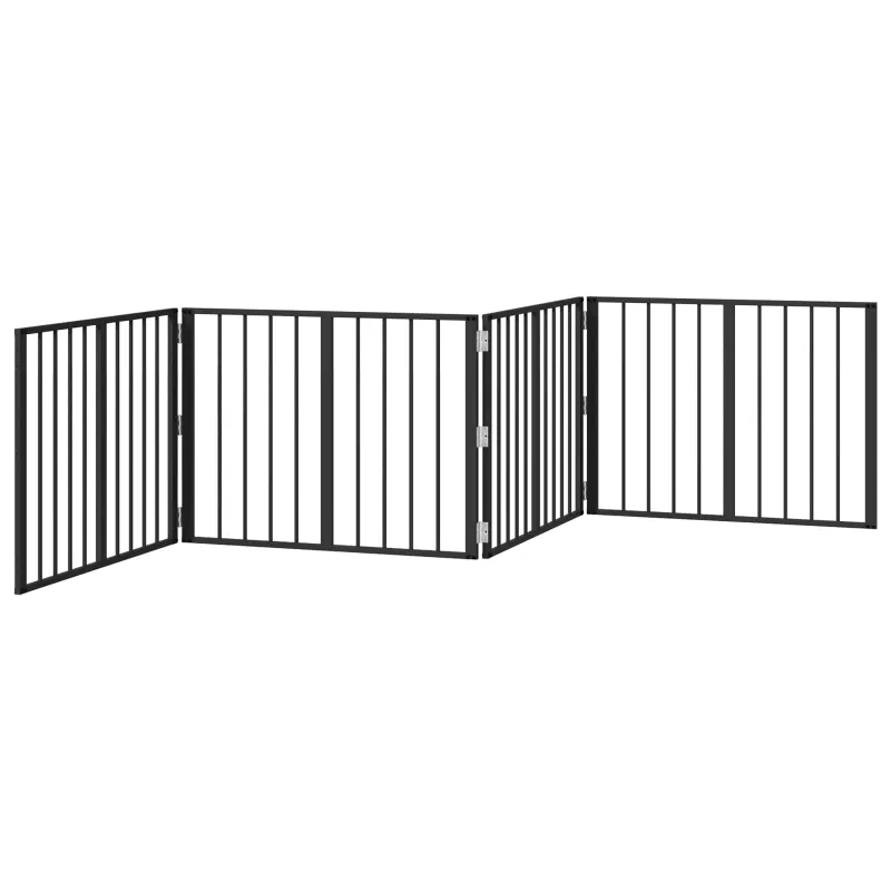 Šunų vartai 4 pcs Juodas 80 x 60 cm Cinkuota plienas