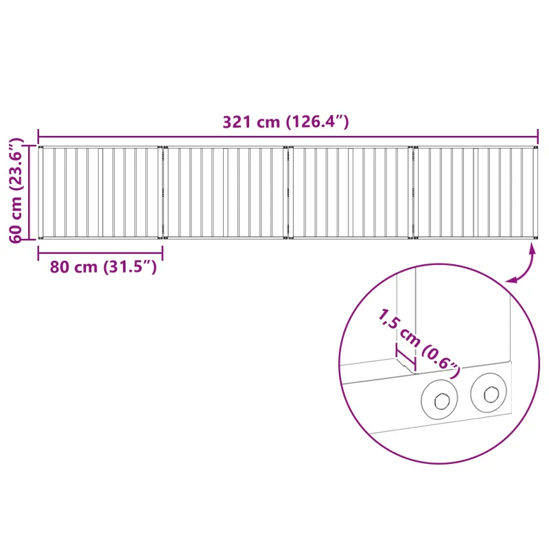 Šunų vartai 4 pcs Juodas 80 x 60 cm Cinkuota plienas