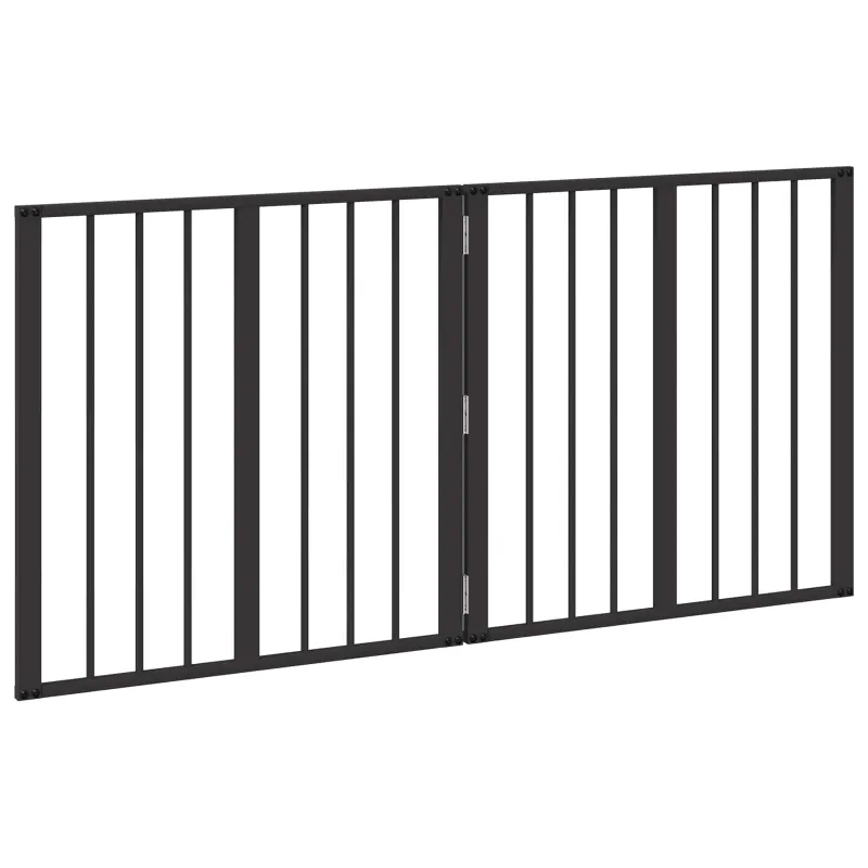 Šunų vartai 2 pcs Juodas 60 x 60 cm Cinkuota plienas