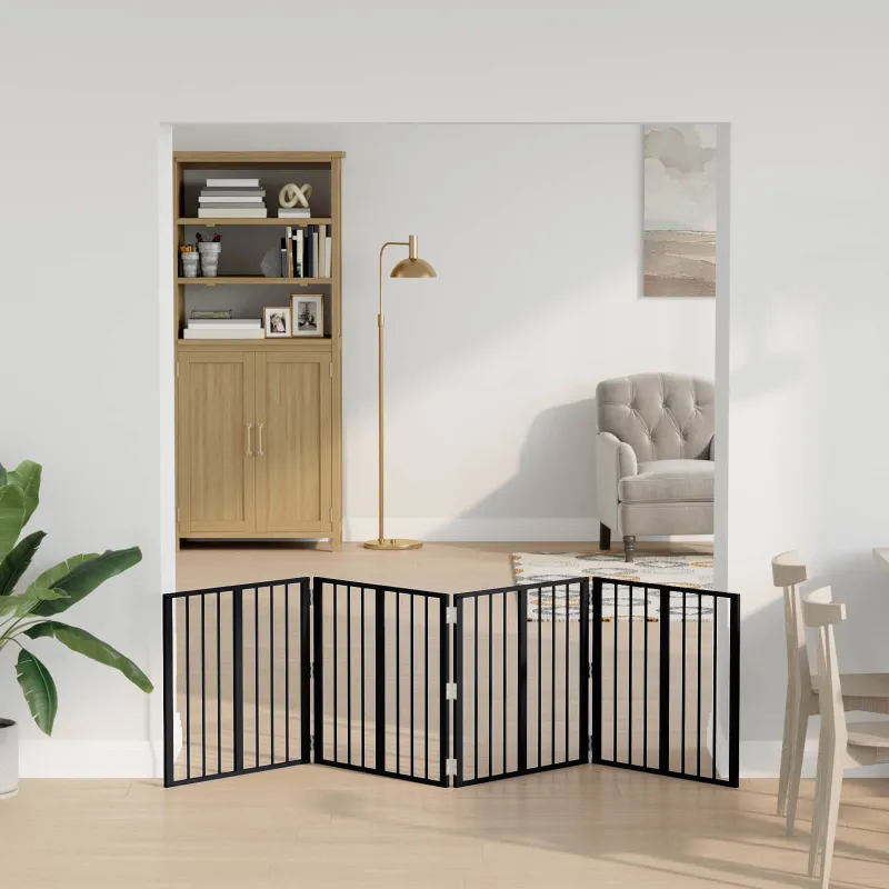Šunų vartai 4 pcs Juodas 60 x 60 cm Cinkuota plienas