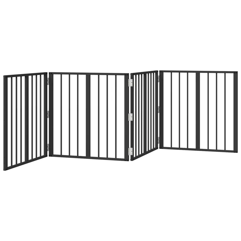 Šunų vartai 4 pcs Juodas 60 x 60 cm Cinkuota plienas